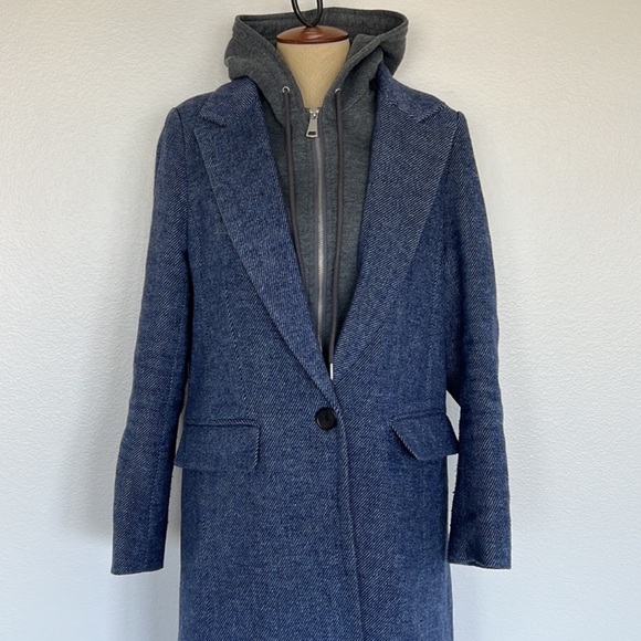 7 for All Mankind • Long Jacket with Detachable Hoodie - Picture 3 of 12